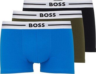 Three-Pack Of Stretch-Cotton Trunks With Logo Waistbands-AD