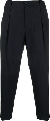 Pleat-Detail Cropped Trousers-AA