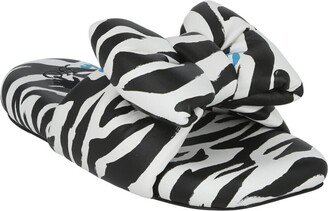 Zebra Printed Extra Padded Leather Slide