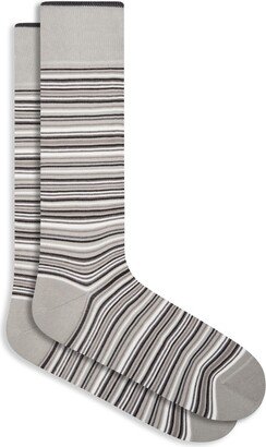 Stripe Mercerized Cotton Blend Socks