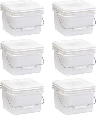 Little Giant BKTFDR2 Protective Plastic Honey Bee Feeding Bucket for Beekeeping, 2 Gallon Capacity, White (6 Pack)