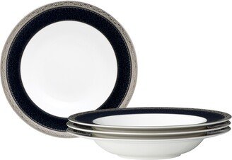 Odessa Cobalt Platinum Set of 4 Soup Bowls, Service For 4