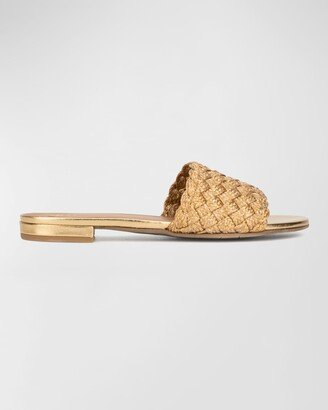 Tatia Woven Raffia Flat Sandals