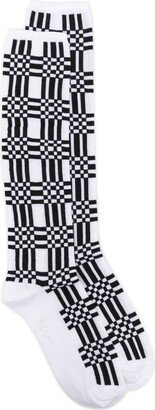 Check-Pattern Ankle Socks