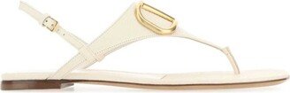 VLogo Plaque Slip-On Flat Sandals