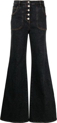 Buttoned Flared Jeans-AA