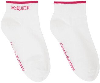 Pink & White Logo Ankle Socks