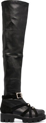 HARDOT Buckle-Detail Thigh-High Boots