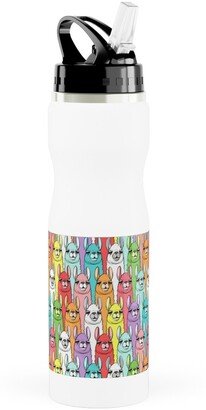 Photo Water Bottles: Rainbow Llamas - Multi Stainless Steel Water Bottle With Straw, 25Oz, With Straw, Multicolor