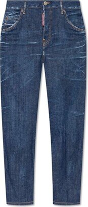 Straight-Leg Cropped Distressed Jeans-AA