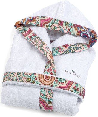 Terry Cotton Satin-Trim Bathrobe