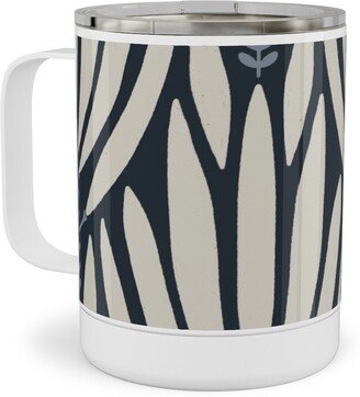 Travel Mugs: Cleopatra - Beige Stainless Steel Mug, 10Oz, Blue