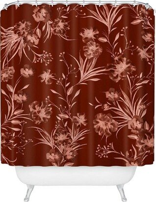 Gabriela Fuente Holiday Floral Shower Curtain Red