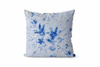 Light Blue Watercolor Floral Pillow Cover // Decor 265