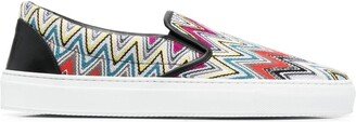 Zigzag-Woven Slip-On Sneakers