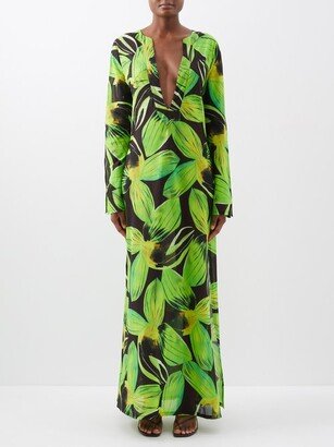 Floral-print Cotton-muslin Kaftan