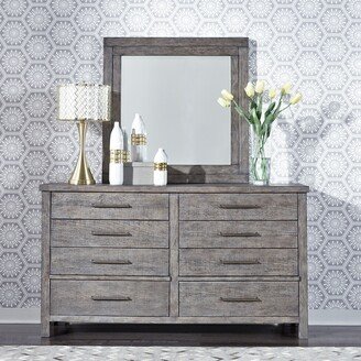 Modern Farmhouse Dusty Charcoal Distressed Dresser & Mirror