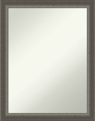 21 x 27 Non-Beveled Domus Wood Bathroom Wall Mirror Dark Silver