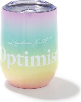 Optimist Stemless Wine Glass in Ombre Rainbow