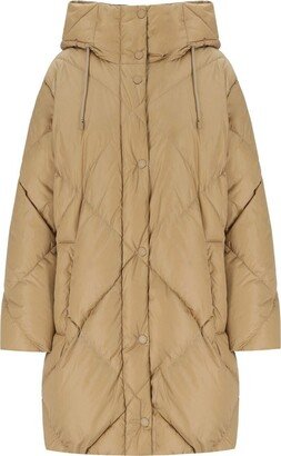 Calerno Beige Hooded Down Jacket