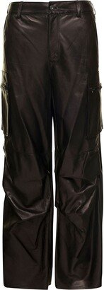 Nappa Leather Cargo Pants-AA