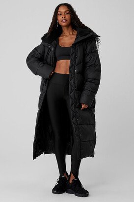 Gold Rush Puffer Trench Jacket in Black, Size: Small