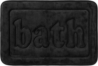 Unique Bargains Memory Foam Water Absorbent Quick Dry Non-Skid Bottom Soft Bathroom Rugs Black 20 x 32