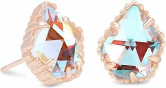 Tessa Rose Gold Stud Earrings in Dichroic Glass