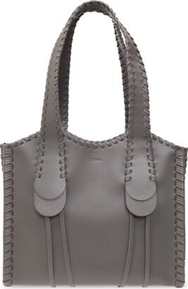 ‘Mony Medium’ Leather Shopper Bag - Grey