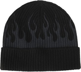 Beanie With Grey Flames