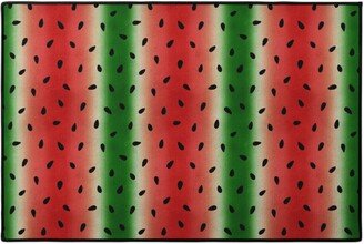 Door Mats: Watermelon Diagonal Stripes Door Mat, Multicolor