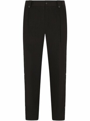 Lace-Panelled Tailored Trousers