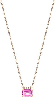 Mini 18K Rose Gold & Pink Topaz Chain Necklace