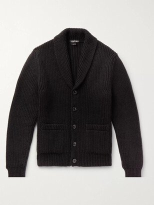 Shawl-Collar Cable-Knit Cashmere and Mohair-Blend Cardigan