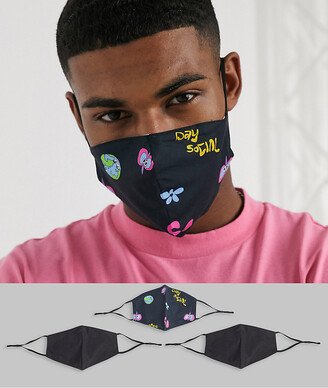 ASOS Day Social ASOS Daysocial 3-pack face covering with adjustable straps and nose clip