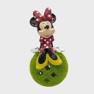 10 Stone Minnie Mouse Sitting on Flocked Ball Garden Statue
