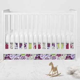 Botanical Purple Floral Crib/Toddler Bed Skirt