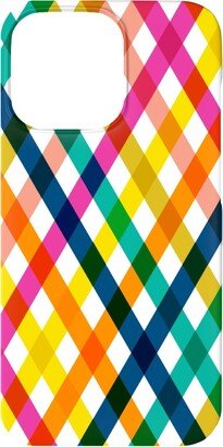 Custom Iphone Cases: Birchdale Gingham Plaid - Multi Phone Case, Silicone Liner Case, Matte, Iphone 13 Mini, Multicolor