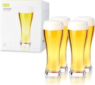 Wheat Beer Glasses, Pilsner Beer Glass, Craft Brew Lovers Glassware, 23 Ounce, Large Beer Glasses, Set of 4 Pilsner Glasses, Clear Glass