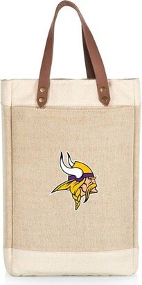 NFL Minnesota Vikings Pinot Jute Insulated Wine Bag - Beige