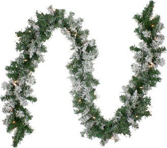 Northlight 9' x 10 Pre-lit Heavily Flocked Pine Artificial Christmas Garland - Clear Lights