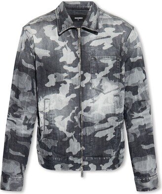 Camouflage Printed Denim Jacket