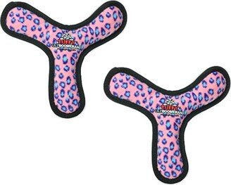 Tuffy Ultimate Boomerang Pink Leopard, 2-Pack Dog Toys