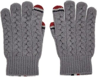 Pointelle-Knit Striped Touchscreen Gloves