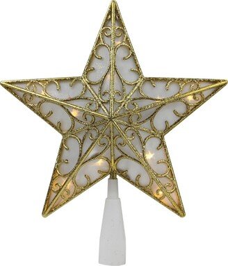 Northlight 9 Gold Glitter Star Led Christmas Tree Topper - Warm White Lights