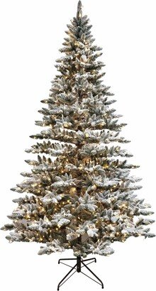 9' Pre-Lit Warm Led Snow Pine Tree