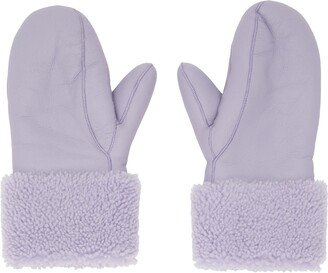 Purple Shearling Mittens