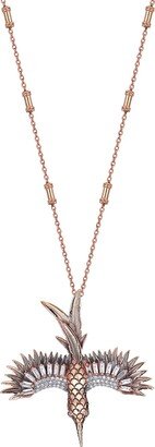 14k Rose Gold Diamond Phoenix Pendant Necklace