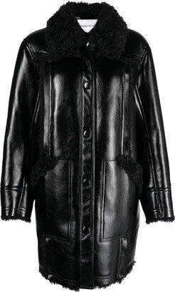 Black Ramona Faux-Leather Coat-AA