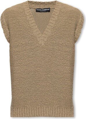 V-Neck Knitted Vest-AG